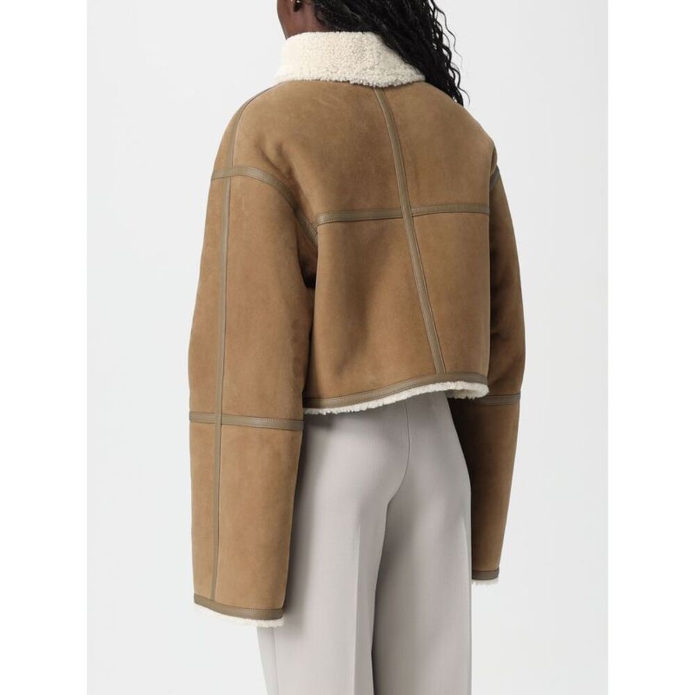 Yves Salomon Coat Woman Beige - Picture 2 of 4